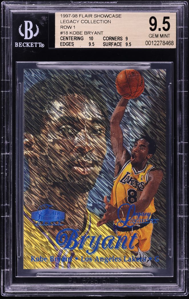 1997 Flair Showcase Legacy Collection Row 1 Kobe Bryant /100 #18 BGS 9.5 GEM MINT