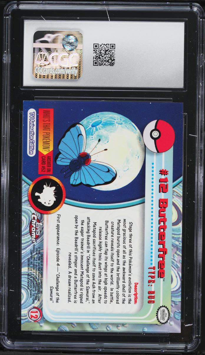 2000 Topps Chrome Pokemon Series 1 Spectra Error Butterfree #12 CGC 7.5 NRMT+