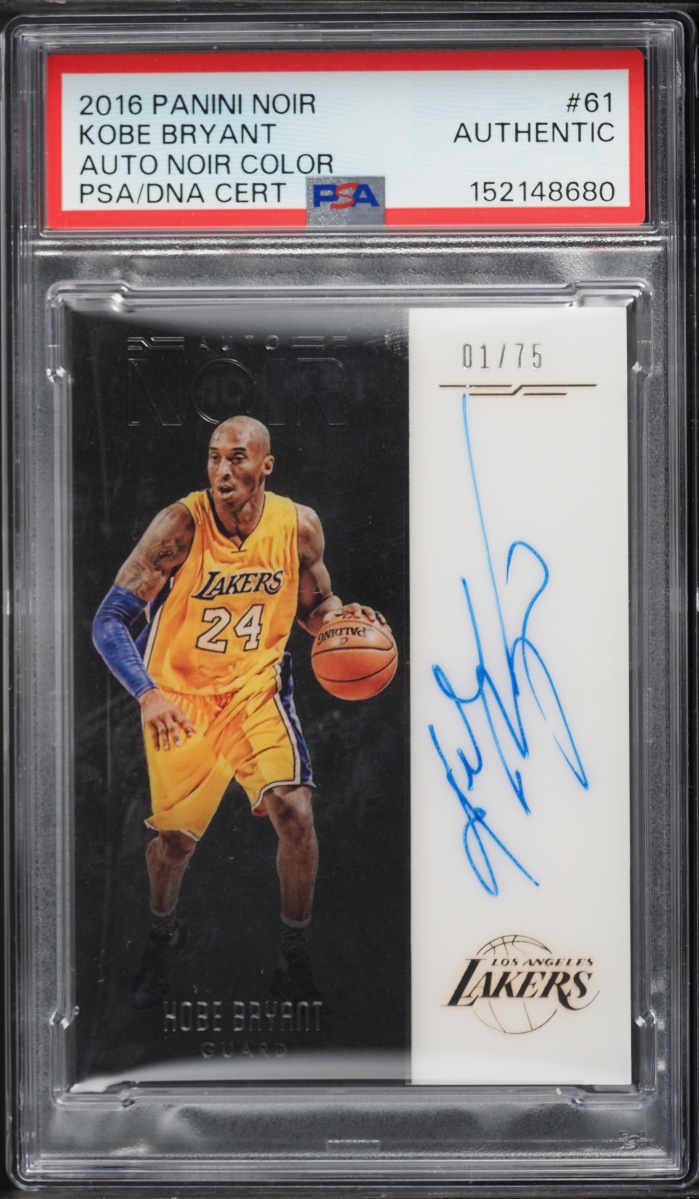 2016 Panini Noir Color Kobe Bryant AUTO 1/75 #61 PSA AUTH