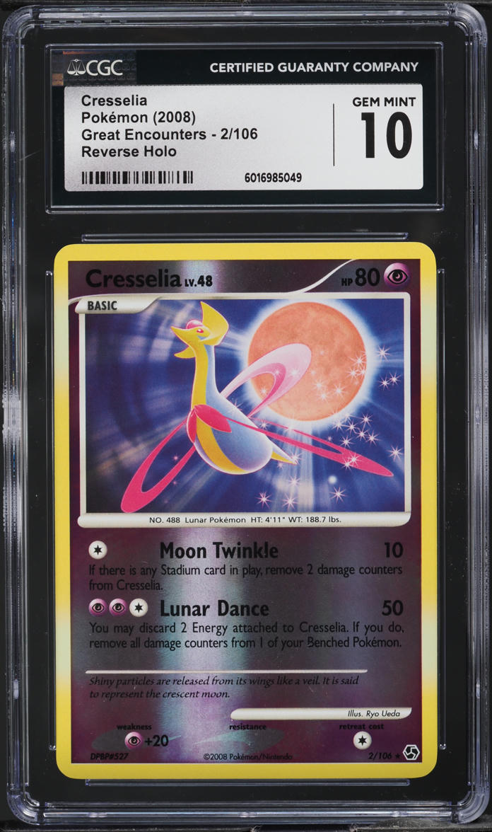 2008 Pokemon Diamond & Pearl Great Encounters Reverse Holo Cresselia #2 CGC 10