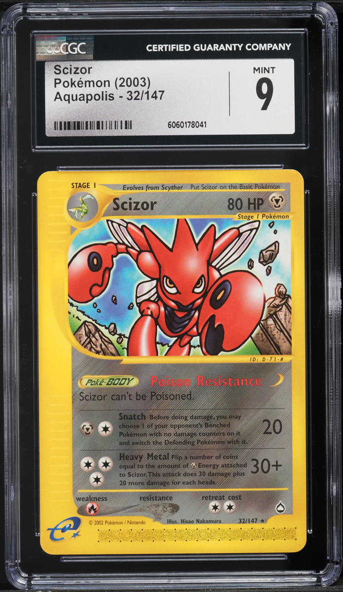 2003 Pokemon Aquapolis Scizor #32 CGC 9 MINT