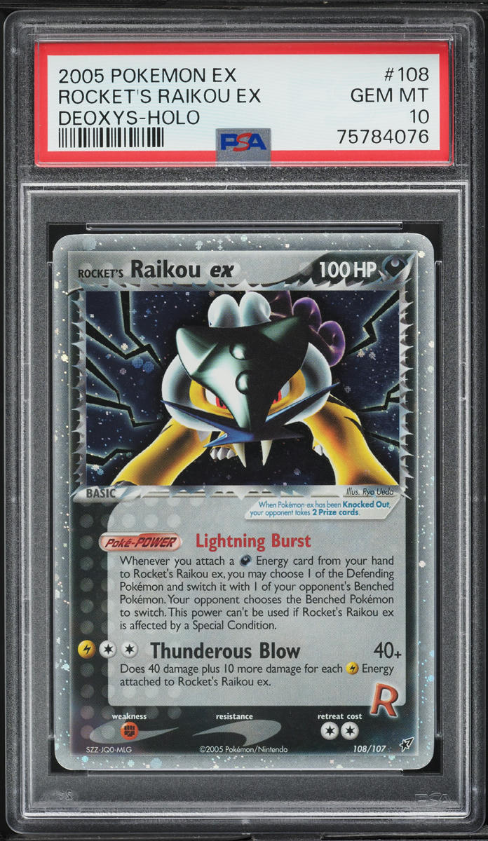 2005 Pokemon EX Deoxys Holo Rocket's Raikou ex #108 PSA 10 GEM MINT