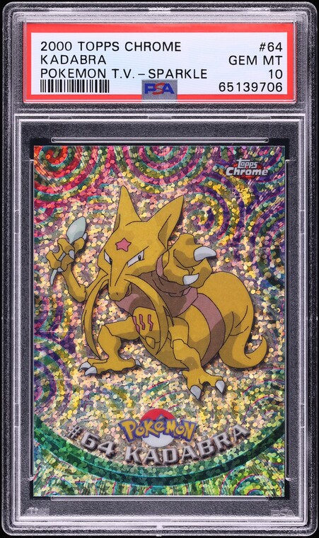 2000 Topps Chrome Pokemon Series 1 Sparkle Kadabra #64 PSA 10 GEM MINT