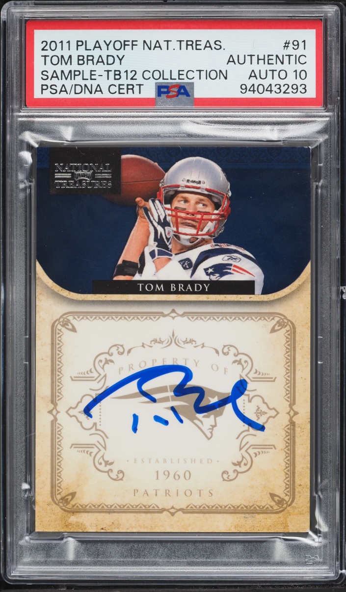 2011 Playoff National Treasures Sample TB12 Collection Tom Brady AUTO DNA 10 #91 PSA AUTH