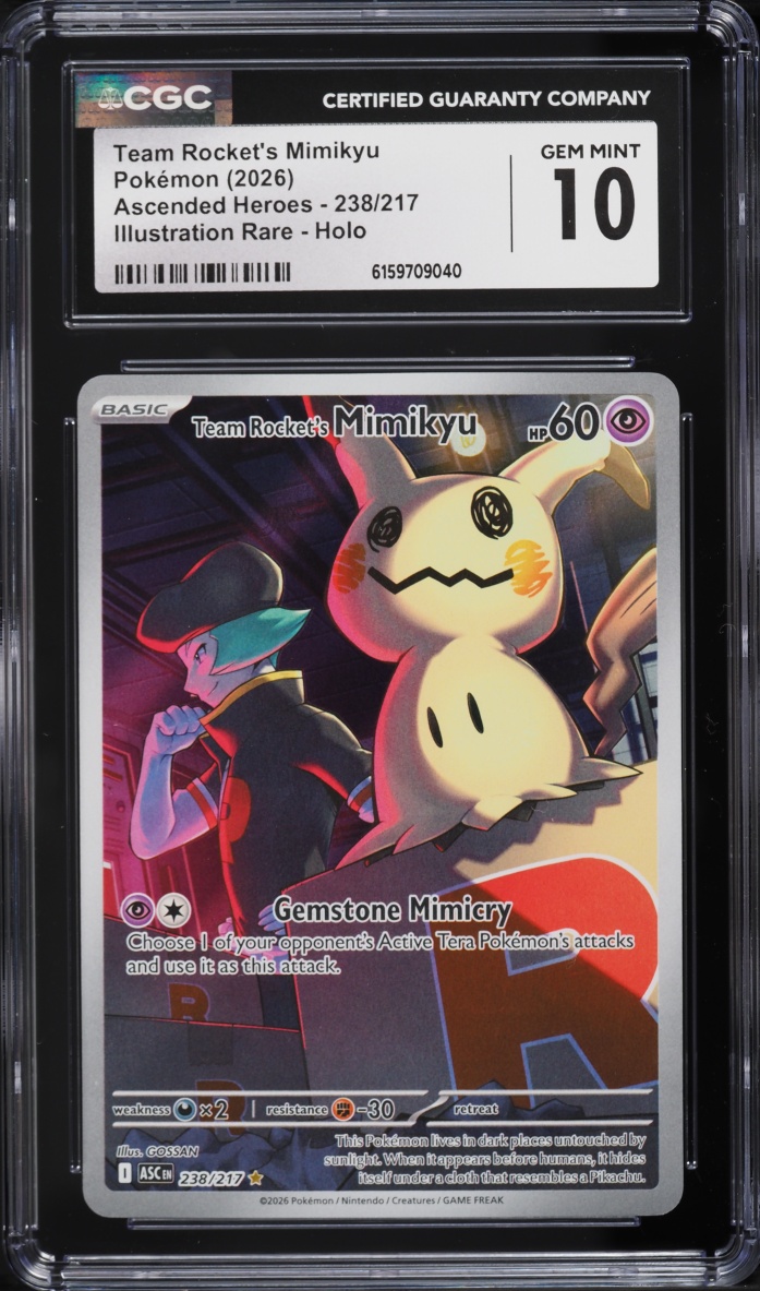 2026 Pokemon Mega Evolution Ascended Heroes IR Team Rocket's Mimikyu #238 CGC 10 GEM MINT