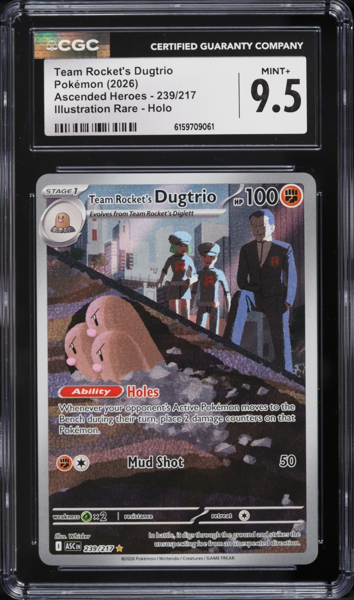 2026 Pokemon Mega Evolution Ascended Heroes IR Team Rocket's Dugtrio #239 CGC 9.5 MINT+