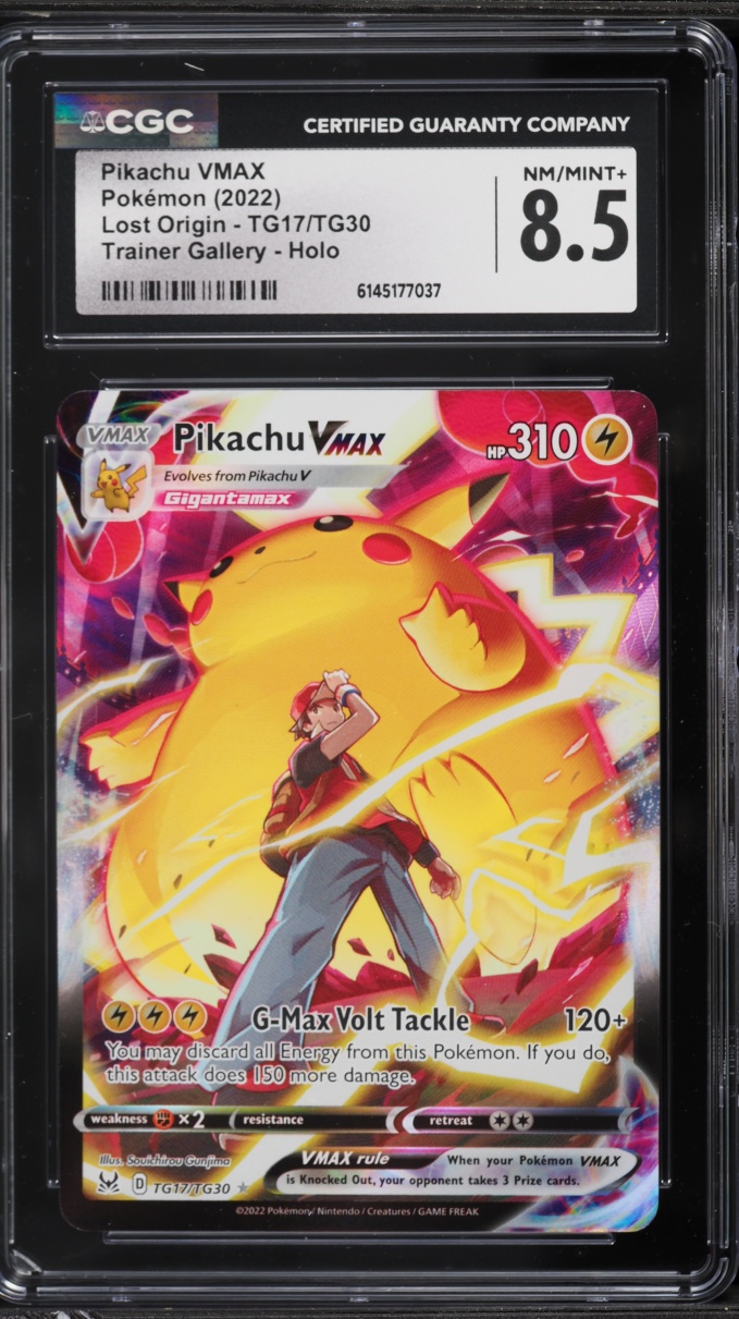2022 Pokemon Sword & Shield Lost Origin CHR Pikachu VMAX #TG17 CGC 8.5 NM-MT+