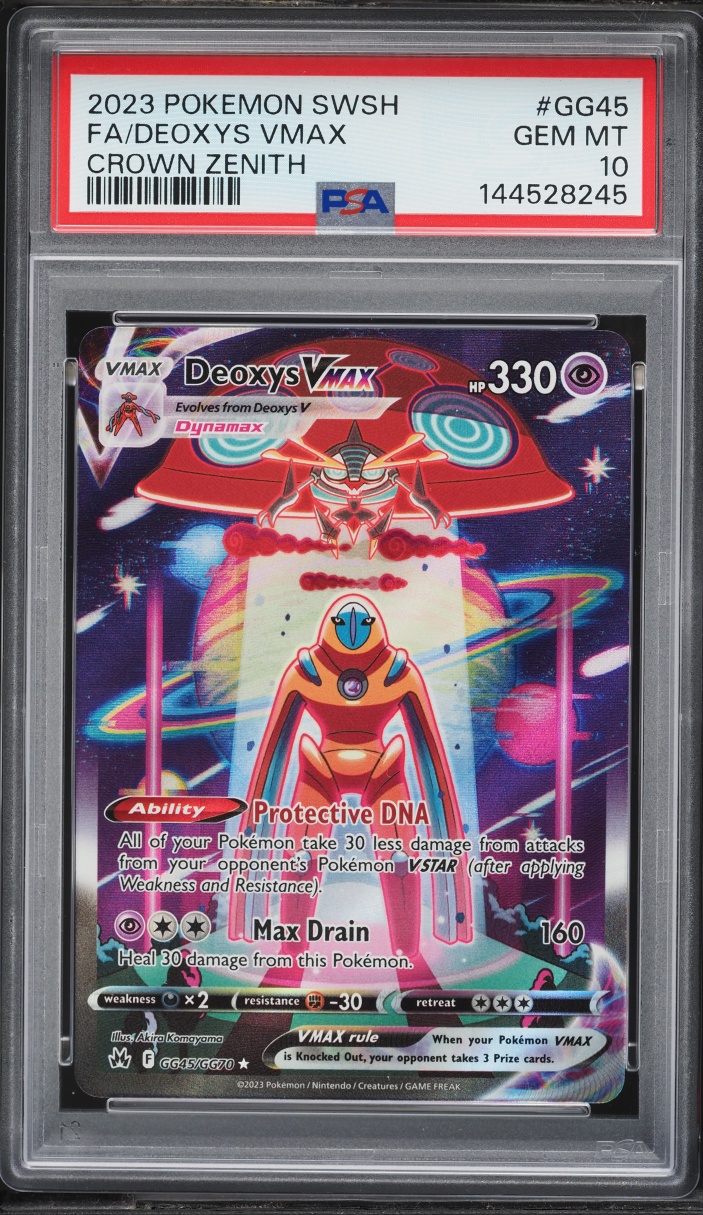 2023 Pokemon Sword & Shield Crown Zenith Full Art Deoxys VMAX #GG45 PSA 10 GEM MINT