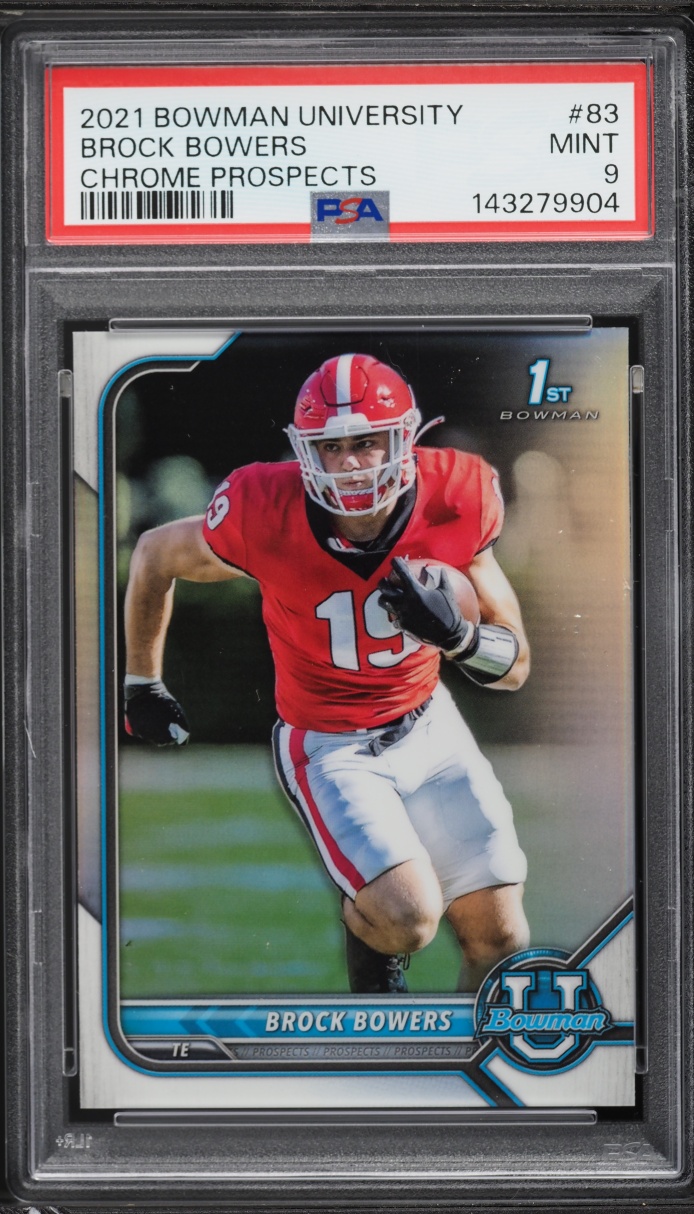2021 Bowman Chrome University Brock Bowers ROOKIE #83 PSA 9 MINT