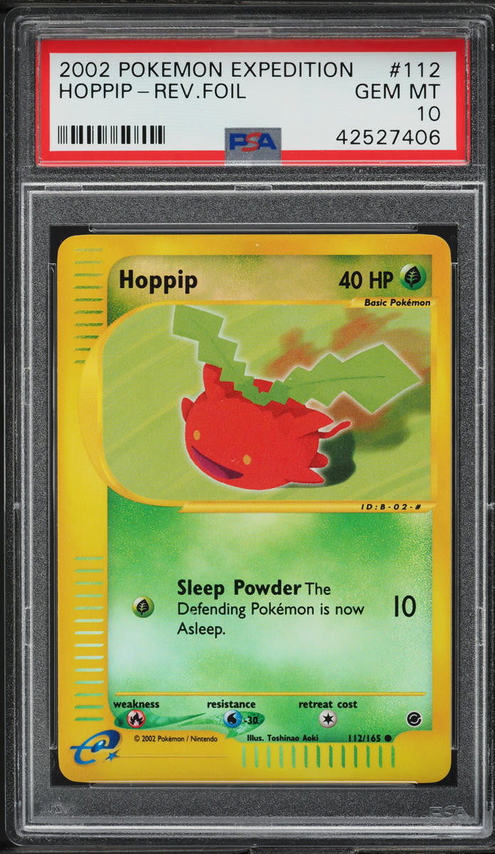 2002 Pokemon Expedition Reverse Holo Hoppip #112 PSA 10 GEM MINT