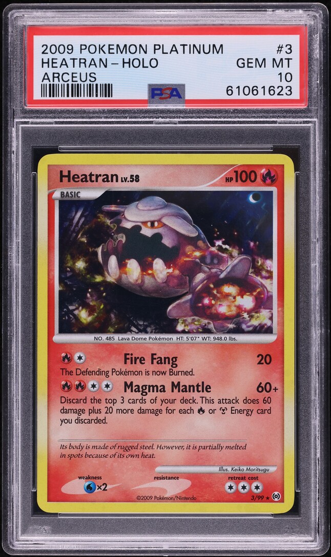 2009 Pokemon Platinum Arceus Holo Heatran #3 PSA 10 GEM MINT