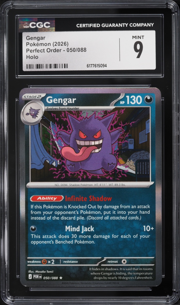 2026 Pokemon Mega Evolution Perfect Order Holo Gengar #50 CGC 9 MINT
