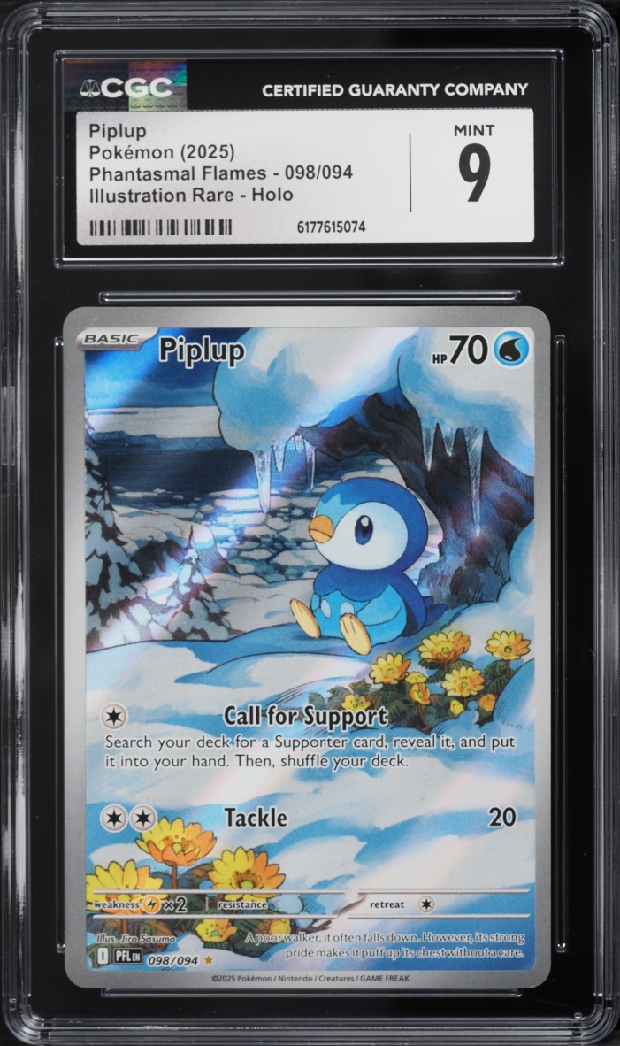 2025 Pokemon Mega Evolution Phantasmal Flames IR Piplup #98 CGC 9 MINT
