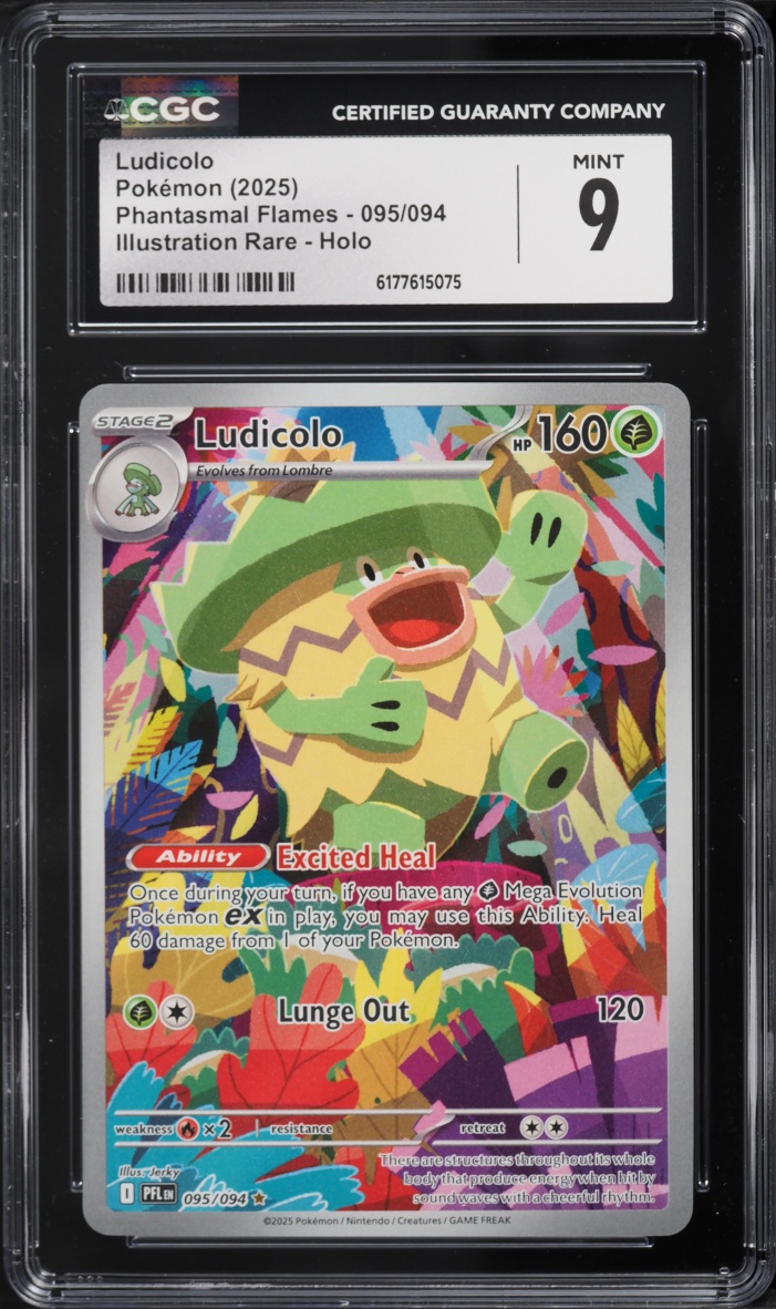 2025 Pokemon Mega Evolution Phantasmal Flames IR Ludicolo #95 CGC 9 MINT