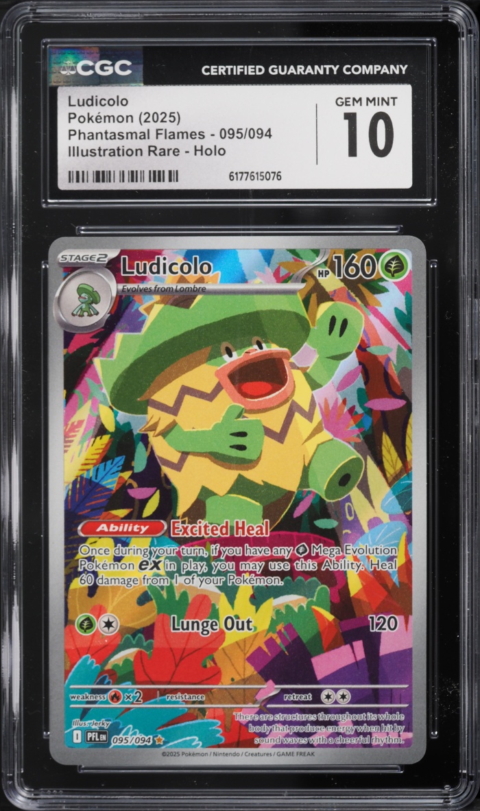 2025 Pokemon Mega Evolution Phantasmal Flames IR Ludicolo #95 CGC 10 GEM MINT