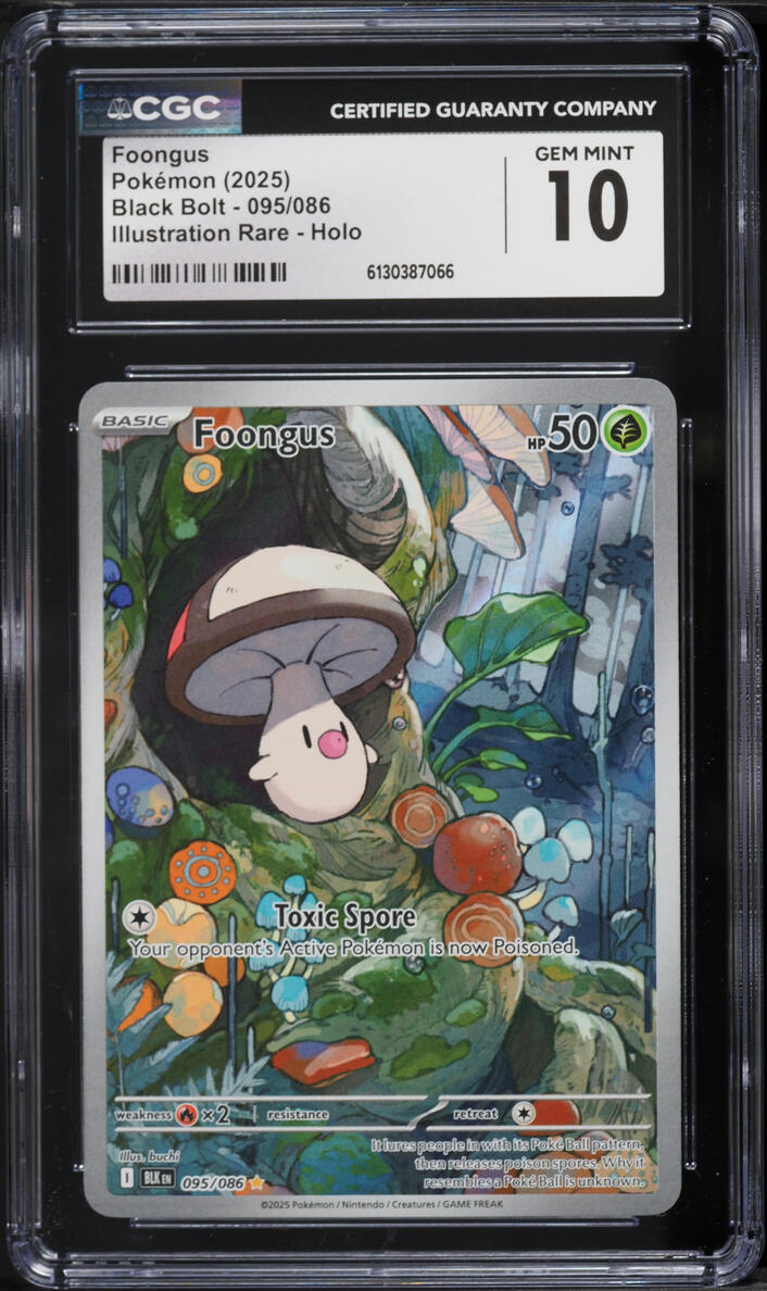 2025 Pokemon Scarlet & Violet Black Bolt IR Foongus #95 CGC 10 GEM MINT