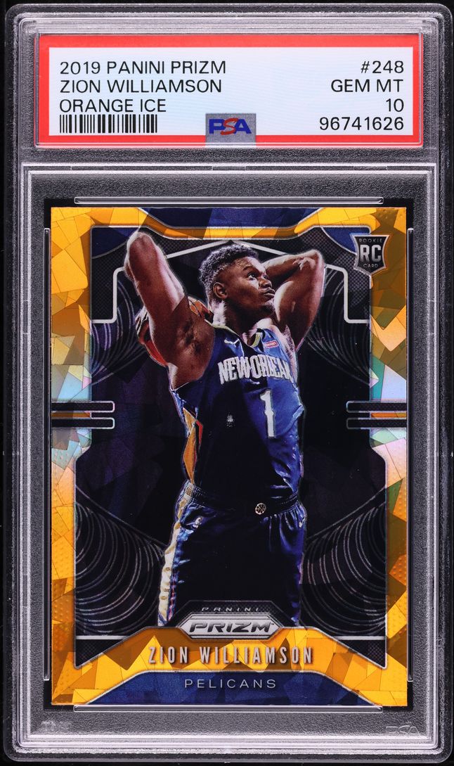 2019 Panini Prizm Orange Ice Zion Williamson ROOKIE #248 PSA 10 GEM MINT