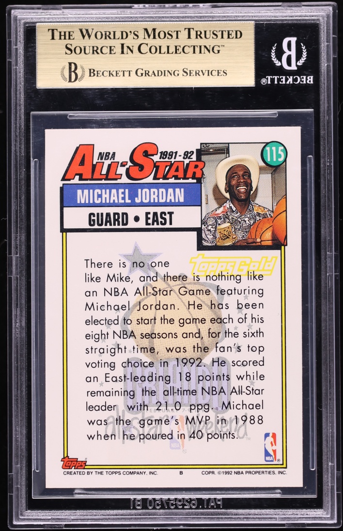 1992 Topps Gold Michael Jordan #115 BGS 9.5 GEM MINT