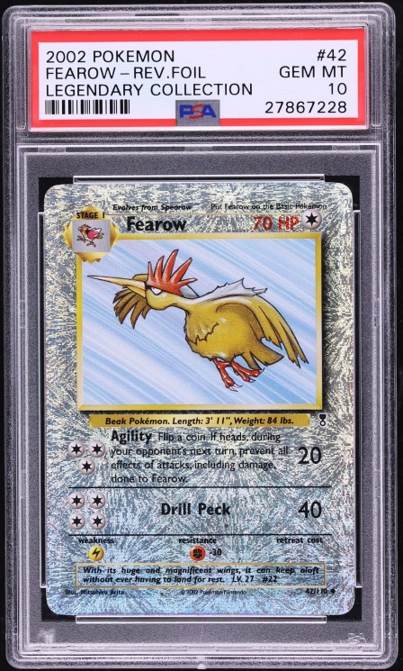 2002 Pokemon Legendary Collection Reverse Holo Fearow #42 PSA 10 GEM MINT