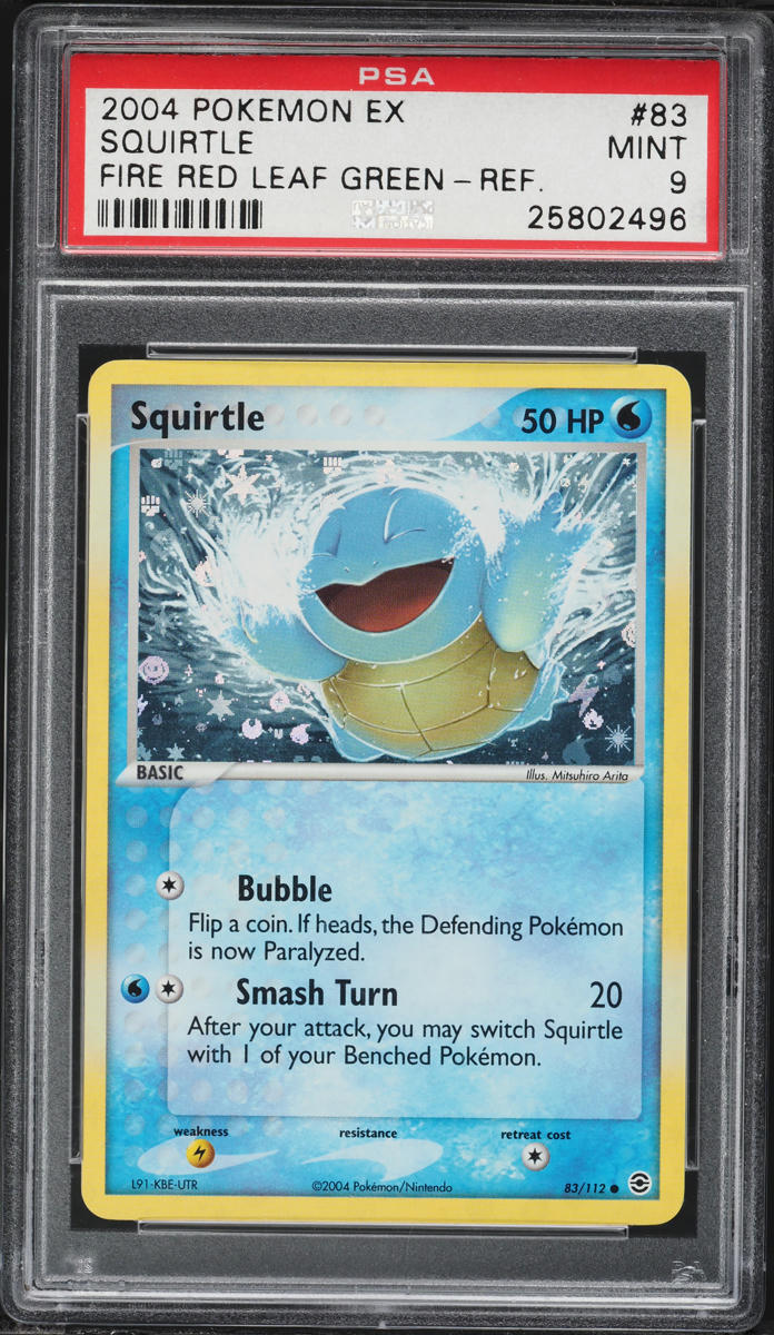 2004 Pokemon EX Fire Red & Leaf Green Reverse Holo Squirtle #83 PSA 9 MINT