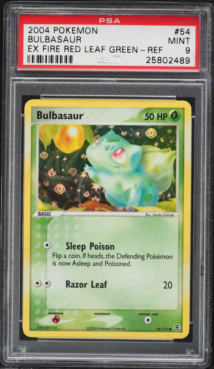 2004 Pokemon EX Fire Red & Leaf Green Reverse Holo Bulbasaur #54 PSA 9 MINT