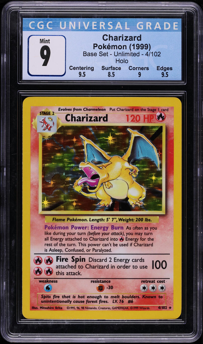 1999 Pokemon Base Set Holo Charizard #4 CGC 9 MINT