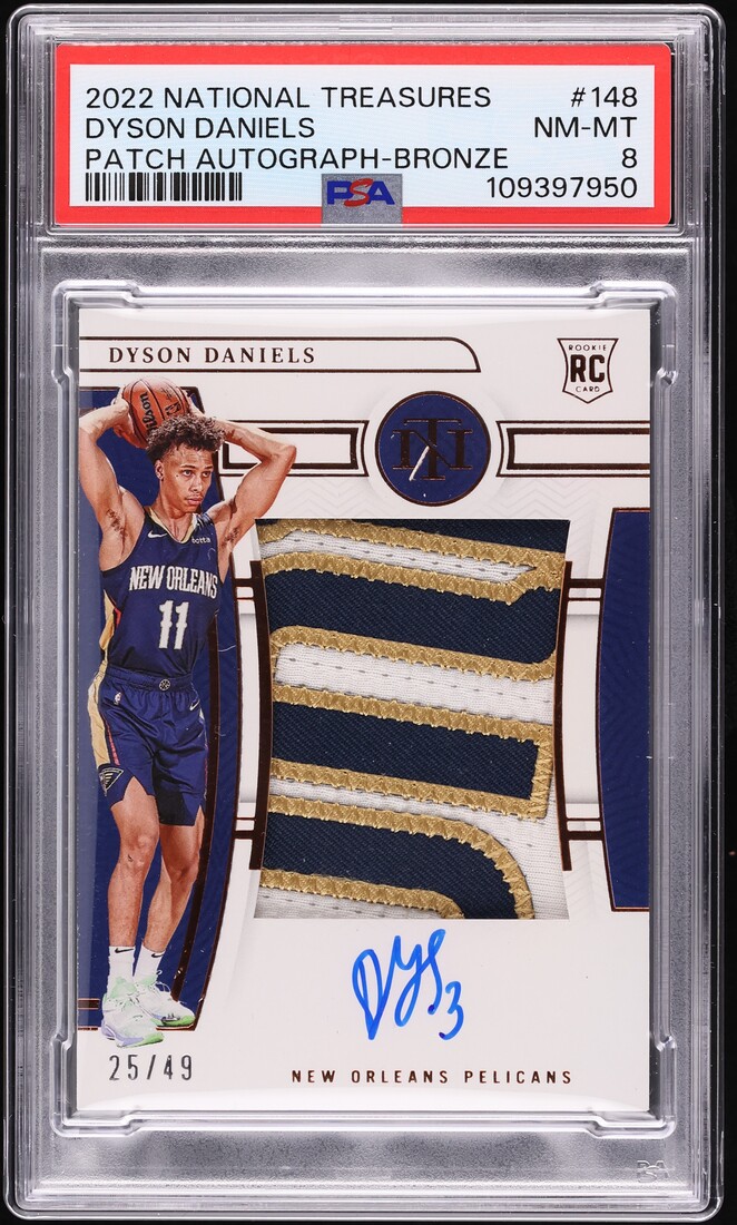 Carte Sportive Andre Jackson 2022 National Treasures - Patch 3 Couleurs + Auto #12/25 - Dodgers RC