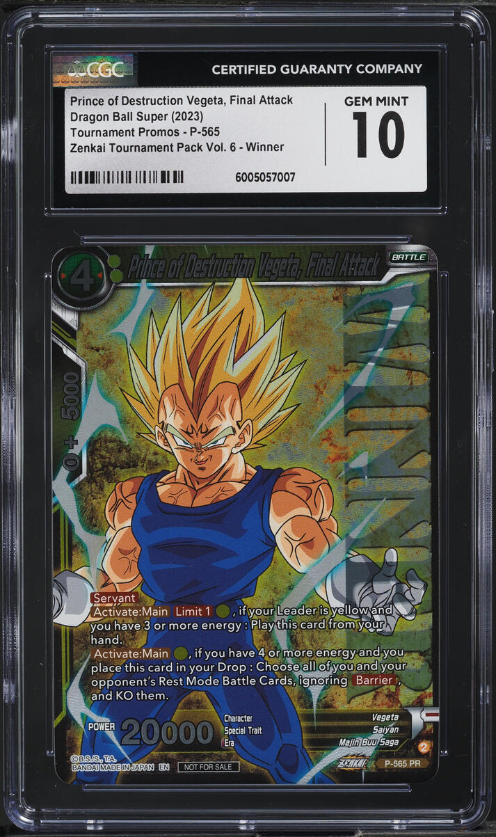 Carte Dragon Ball Super – Zenkai Cup Top 8 – Vegeta SR Promo 2022 – BGS 10