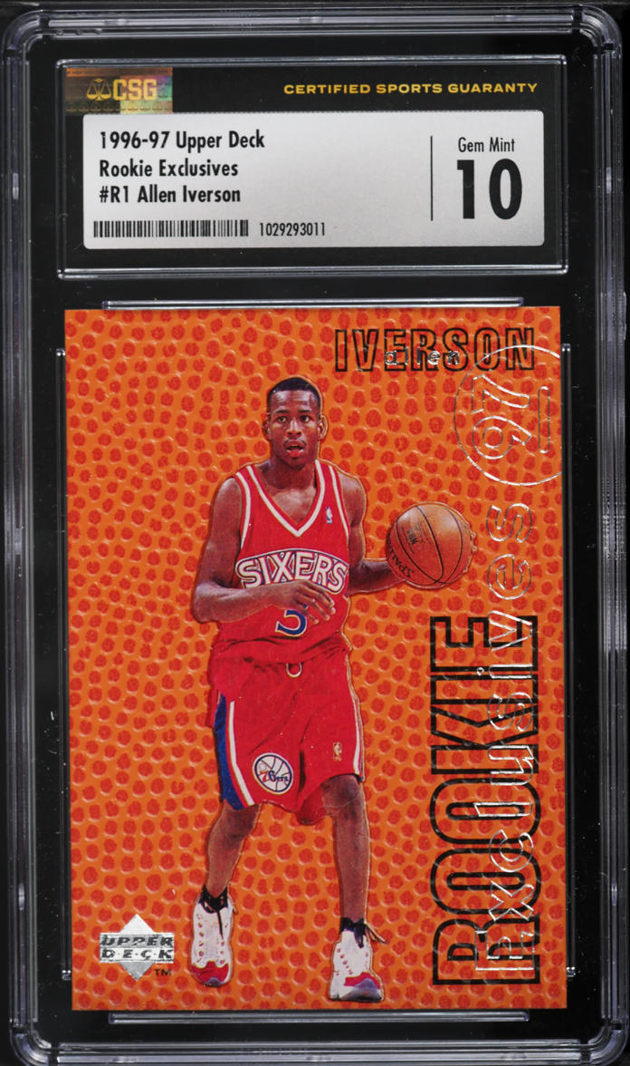 1996 Upper Deck Exclusives Allen Iverson ROOKIE #R1 CSG 10 GEM MINT