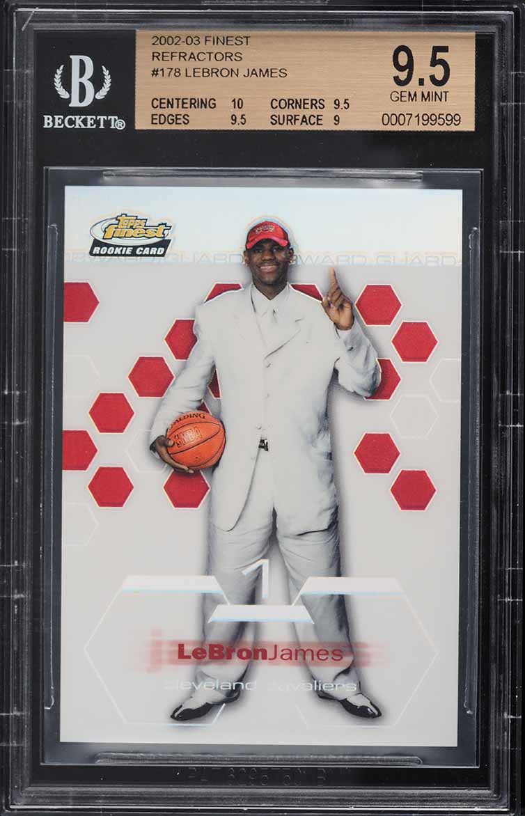 2002 Finest Refractor LeBron James ROOKIE /250 #178 BGS 9.5 GEM MINT