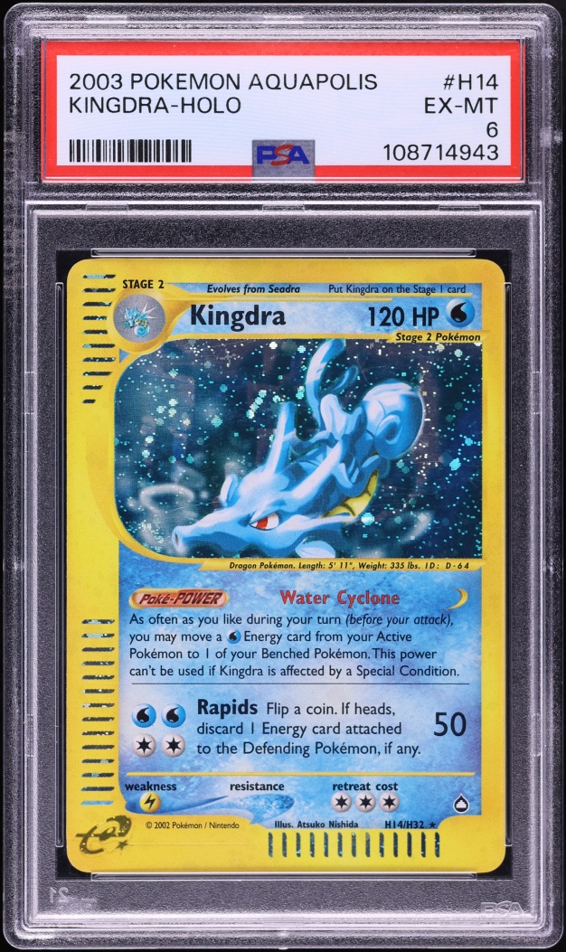 2003 Pokemon Aquapolis Holo Kingdra #H14 PSA 6 EXMT