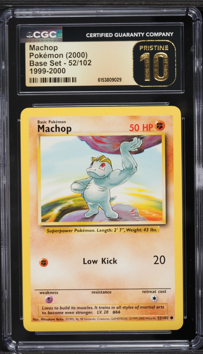 1999 Pokemon Base Set Machop #52 CGC 10 PRISTINE