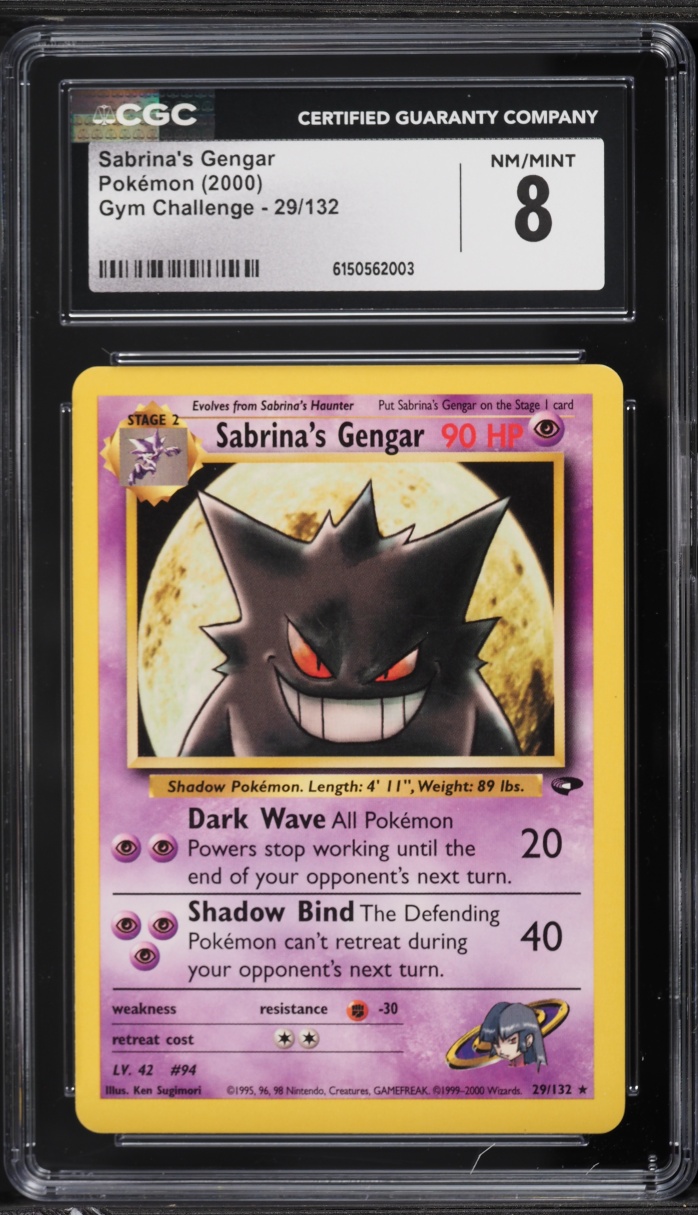 2000 Pokemon Gym Challenge Sabrina's Gengar #29 CGC 8 NM-MT