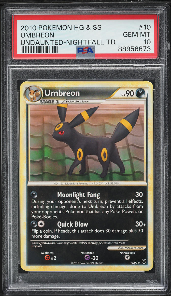 2010 Pokemon Heartgold & Soulsilver Undaunted Nightfall TD Umbreon #10 PSA 10