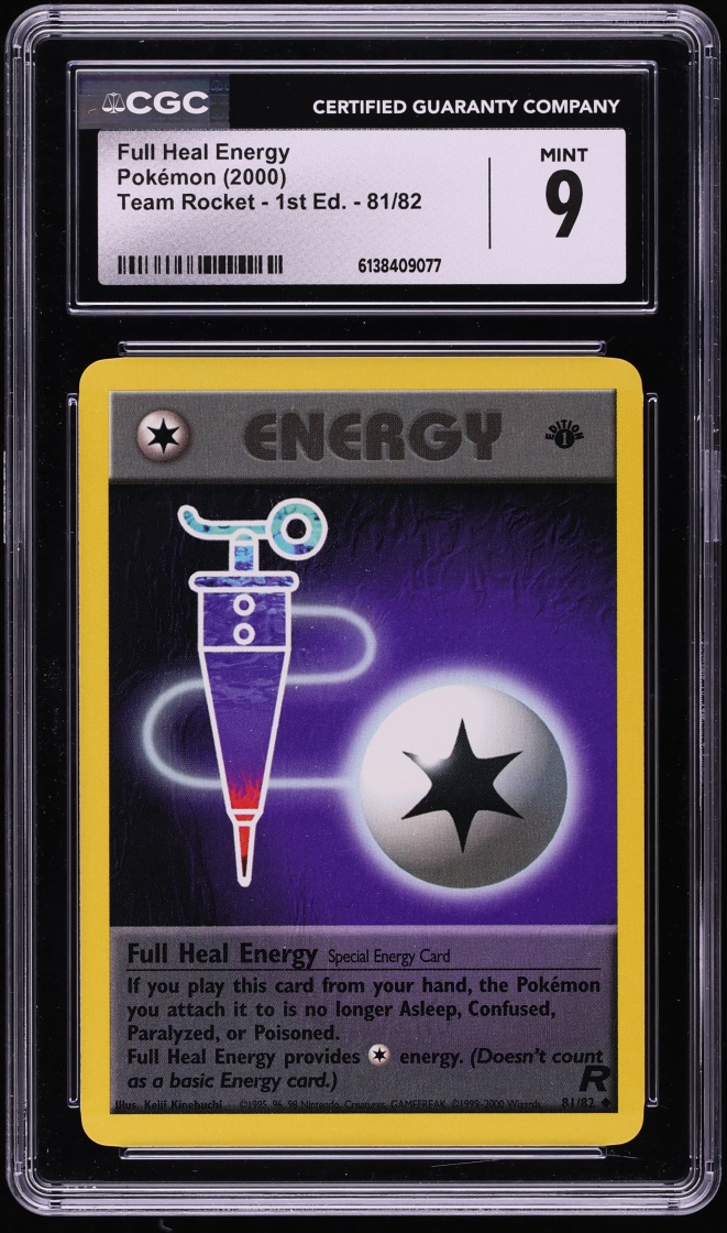 2000 Pokemon Team Rocket 1st Edition Full Heal Energy #81 CGC 9 MINT