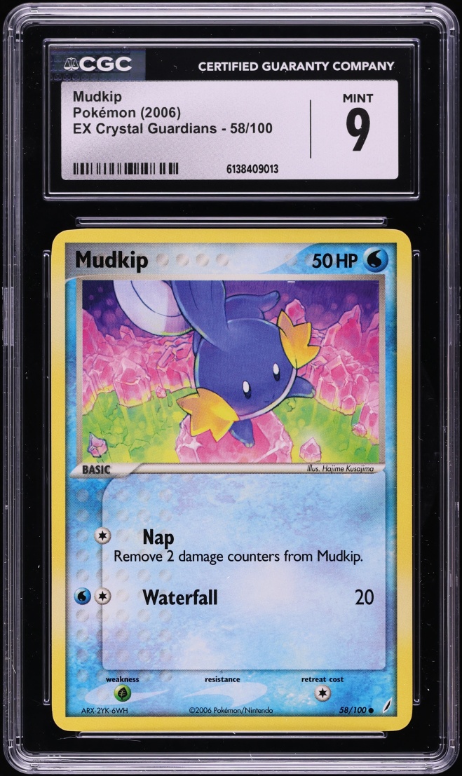 2006 Pokemon EX Crystal Guardians Mudkip #58 CGC 9 MINT