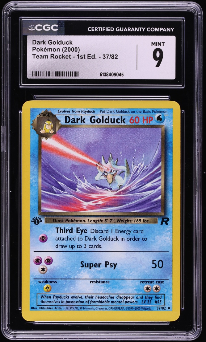 2000 Pokemon Team Rocket 1st Edition Dark Golduck #37 CGC 9 MINT