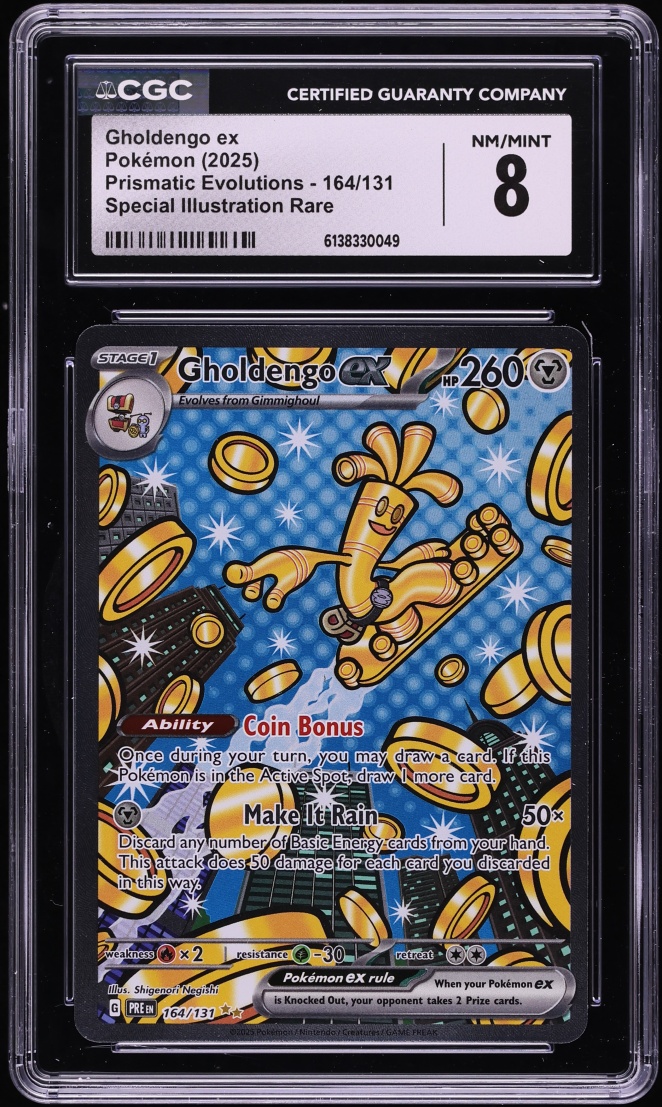 2025 Pokemon Scarlet & Violet Prismatic Evolutions SIR Gholdengo Ex #164 CGC 8 NM-MT
