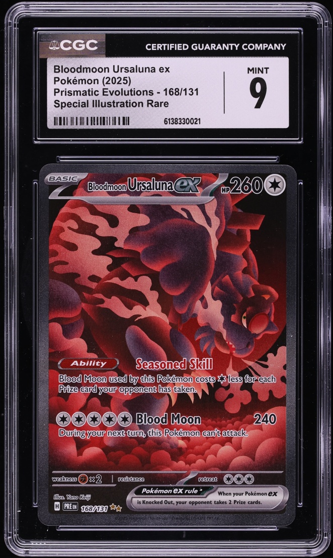 2025 Pokemon SV Prismatic Evolutions SIR Bloodmoon Ursaluna EX #168 CGC 9 MINT