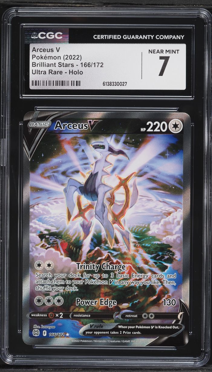 2022 Pokemon Sword & Shield Brilliant Stars Alt Art Arceus V #166 CGC 7 NRMT