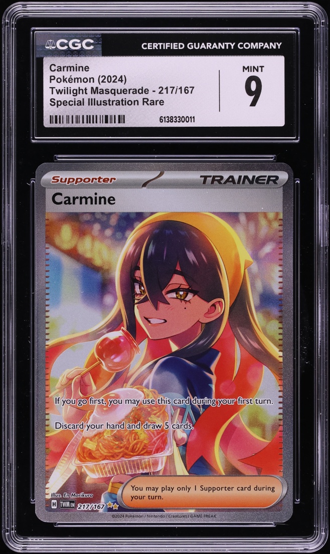 2024 Pokemon Scarlet & Violet Twilight Masquerade SIR Carmine #217 CGC 9 MINT