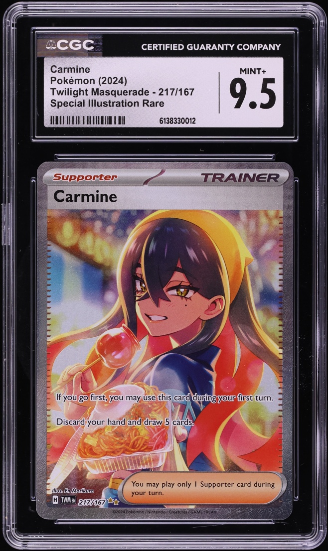 2024 Pokemon Scarlet & Violet Twilight Masquerade SIR Carmine #217 CGC 9.5 MINT+