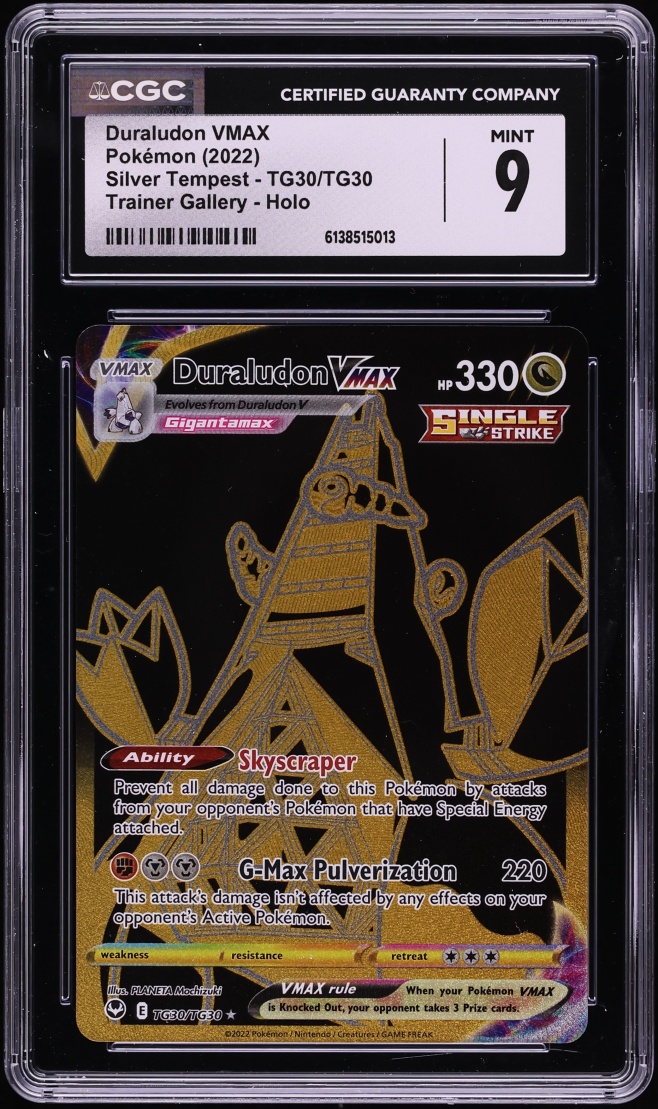 2022 Pokemon Sword & Shield Silver Tempest CHR Duraludon VMAX #TG30 CGC 9 MINT