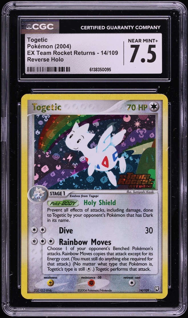 2004 Pokemon EX Team Rocket Returns Reverse Holo Togetic #14 CGC 7.5 NRMT+