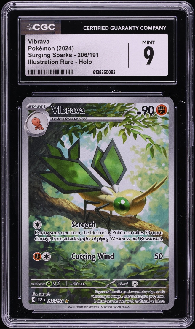 2024 Pokemon Scarlet & Violet Surging Sparks IR Vibrava #206 CGC 9 MINT