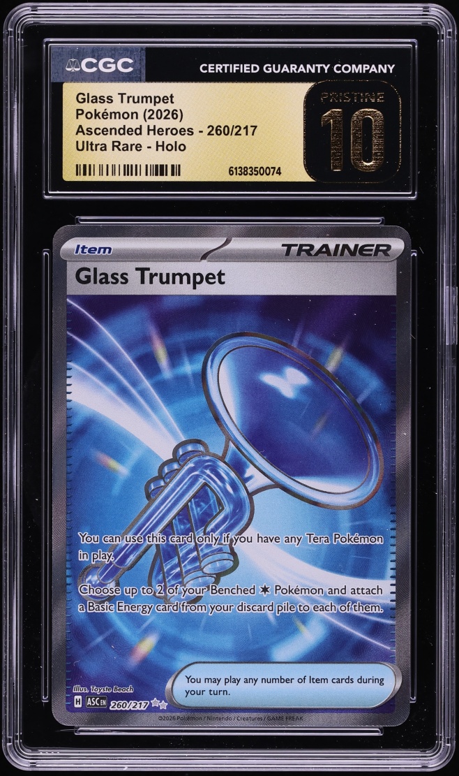 2026 Pokemon Mega Evolution Ascended Heroes Full Art Glass Trumpet #260 CGC 10 PRISTINE