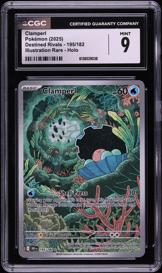 2025 Pokemon Scarlet & Violet Destined Rivals IR Clamperl #195 CGC 9 MINT