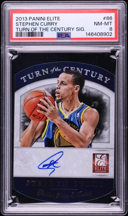 2013 Panini Elite Turn Of The Century Die-Cut Stephen Curry AUTO /50 #66 PSA 8 NM-MT - Photo 1
