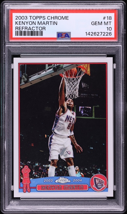2003 Topps Chrome Refractor Kenyon Martin #18 PSA 10 GEM MINT - Photo 1