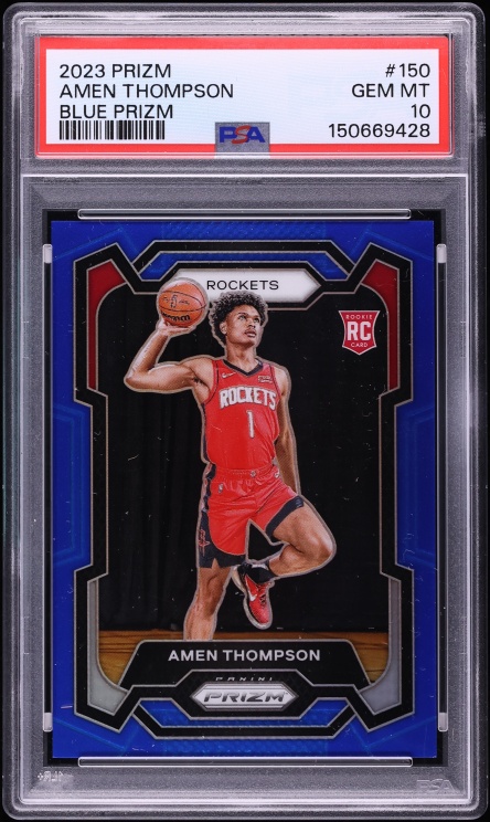 2023 Panini Prizm Blue Amen Thompson ROOKIE /199 #150 PSA 10 GEM MINT - Photo 1